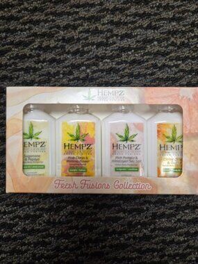 Hempz Fresh Fusions Fab 4 Mini Lotion Gift Set 2.25oz Each Moisturizer NIB